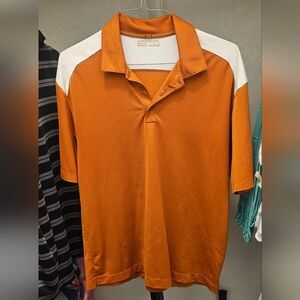 Men's NIKE Orange Polo with White Shoulder Panels